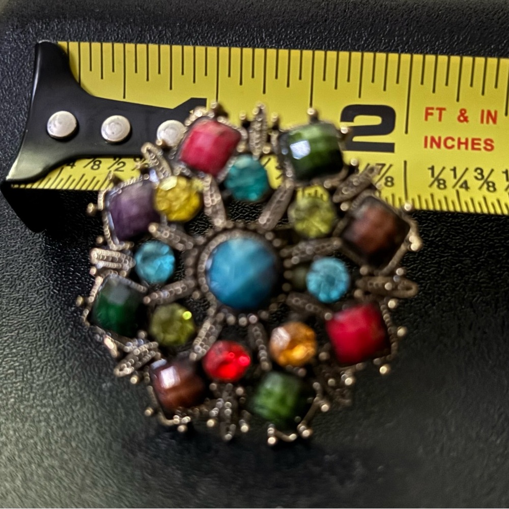 Red and Blue Gemstone Ring with Intricate Design (2 Rings) Adjustable size - Picture 6 of 8